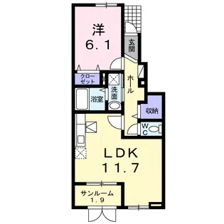 アンジュ【1階】の間取り