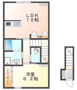 VILLA COURT CARROT12【203号室】の間取り