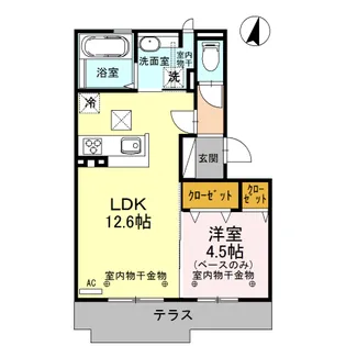 グランピソ加賀【1階】の間取り
