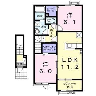 こもんど弐番館【2階】の間取り
