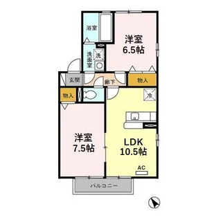 パルフェ本町【2階】の間取り