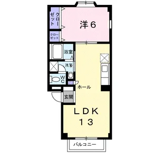 ハイツフロイデ【1階】の間取り