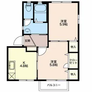 SH・ルソレイユブリール【2階】の間取り