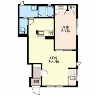 SH・ブランシェヒカル【C棟107号室】の間取り