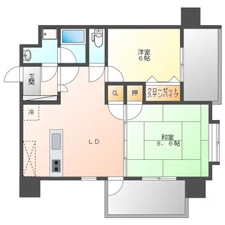 トレジャー芦田【307号室】の間取り