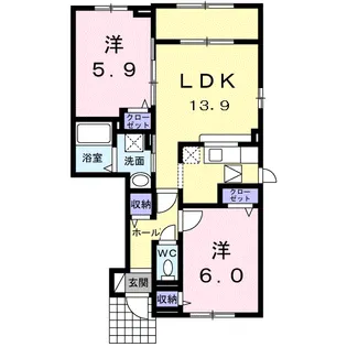 メゾンふるる【1階】の間取り