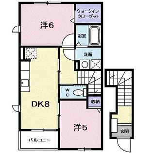 クレア トゥール Ⅱ【2階】の間取り