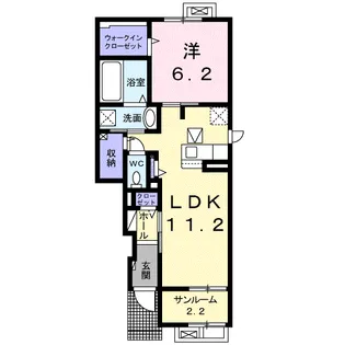 メゾン エシェル B【1階】の間取り