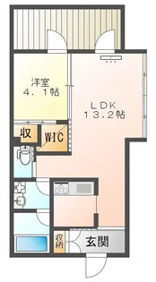 TIMBERED TERRACE【202号室】の間取り