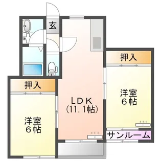 エクセレント福乃宮【103号室】の間取り