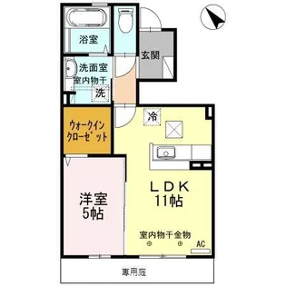 ポルト ボヌール【1階】の間取り