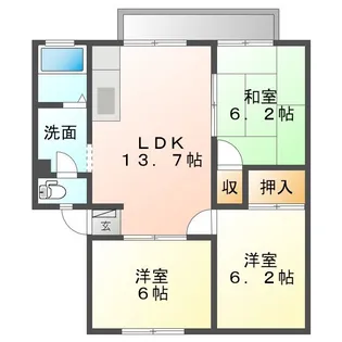 サンビレッジ金沢【102号室】の間取り