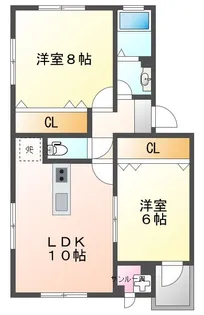 P・HILL【203号室】の間取り