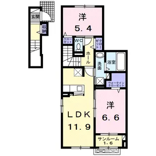 リヴィエール ベルジュ Ⅰ【2階】の間取り