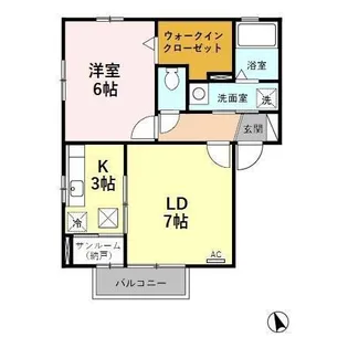 トゥールモンド・ボヌール【1階】の間取り