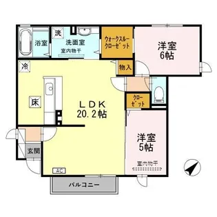 エアユール【Ⅰ号室】の間取り