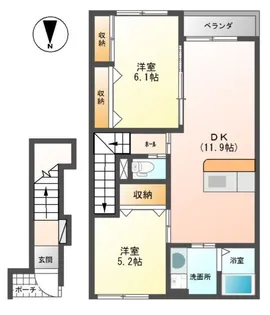 フラッツ【2階】の間取り