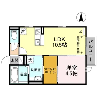 1LDKの間取り画像