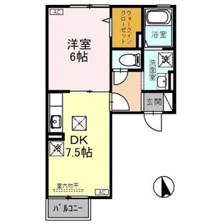 スワンレイク B【1階】の間取り