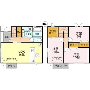 リリーK B棟【Ⅵ号室】の間取り