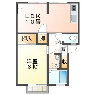 サンハイツ菊川【201号室】の間取り