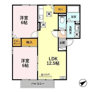 モンテ・ボヌール【1階】の間取り