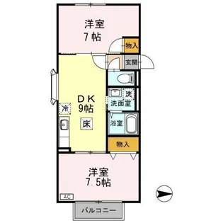 サンテュール【1階】の間取り