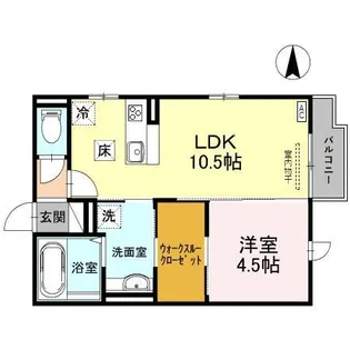 1LDKの間取り画像