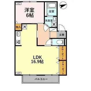 プレジールJ.M【201号室】の間取り