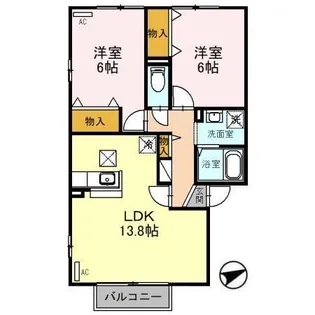 ソレアード B【1階】の間取り