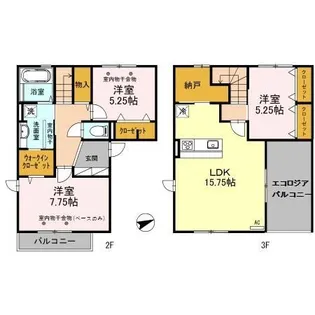 グレースフル華 B棟【Ⅵ号室】の間取り