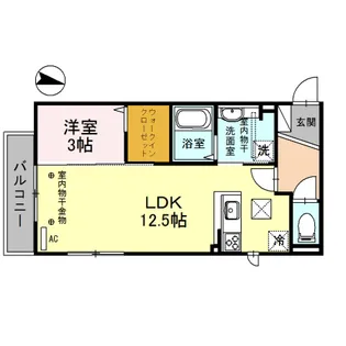パルコスカーラ【1階】の間取り
