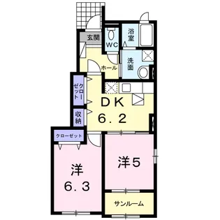 モンソレイユⅤ【1階】の間取り