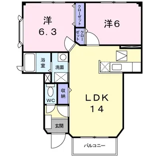レフィナードⅡ【1階】の間取り