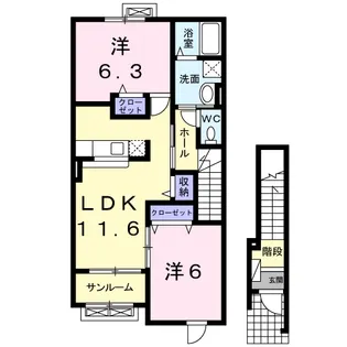 ヨシグルーシャⅠ【2階】の間取り