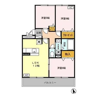 ハリークレスト A【3階】の間取り