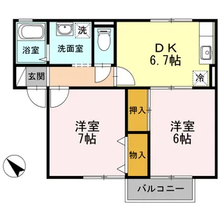 シャルマン・レジデンス21 A【2階】の間取り