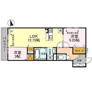 セレーノ玉川町通り【2階】の間取り