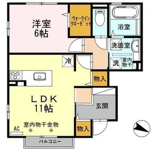 ロザージュK【1階】の間取り