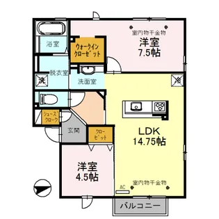 LAGO 〜ラーゴ〜【2階】の間取り