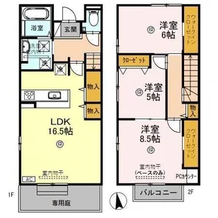 ユナフラーズ【Ⅲ号室】の間取り