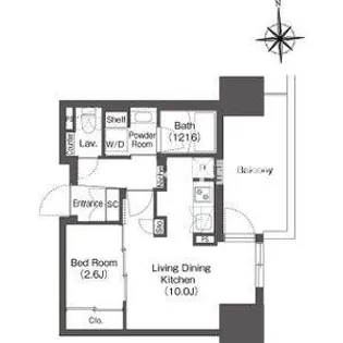 コンフォリア・リヴ本町WEST Q【8階】の間取り