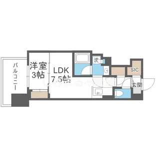 コンフォリア・リヴ本町WESTQ【1703号室】の間取り