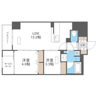アーバネックス天満橋South【1202号室】の間取り