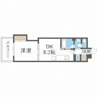 マスターズ・レジデンス道頓堀ⅠⅠ【3階】の間取り
