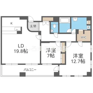 レジディア心斎橋ウエスト【13階】の間取り