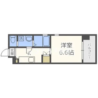 CITY SPIRE心斎橋EAST【607号室】の間取り