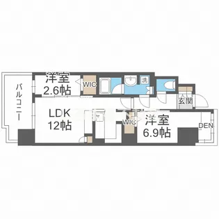 アーバネックス本町Ⅱ【1006号室】の間取り