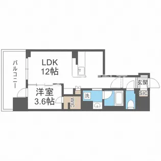 アーバネックス新町【6階】の間取り