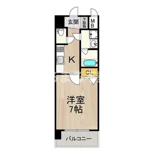 スプランディッド難波SOUTH【704号室】の間取り